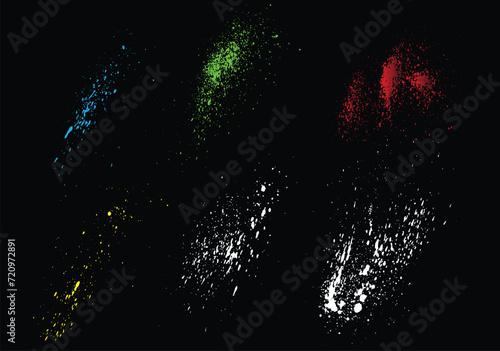 Set of isolated hand-painted colorful brush stroke horror blood splatter background. Vector bleeding set of smears hand drawn colorful texture brush stroke ink splatter blood background