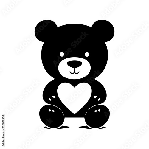 Fototapeta Naklejka Na Ścianę i Meble -  Valentine day cute teddy bear  vector illustration with heart shape