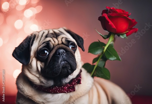 day dog pug red rose Lovely © akkash jpg