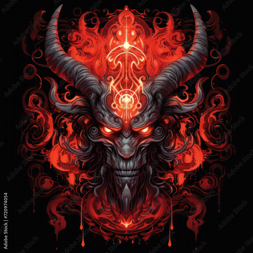 t-shirt design devil, black background, Ai generated Images t-shirt design devil, black background, Ai generated Images