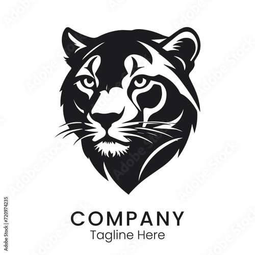 Fototapeta Naklejka Na Ścianę i Meble -  Black panthers logo design template silhouette for brand or company and other