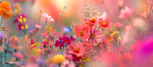 Lush Bouquet of Colorful, Tiny Flowers Bloom in Vibrant Splendor © AkuAku
