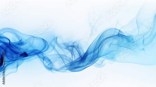 Abstract blue smoke on a white background