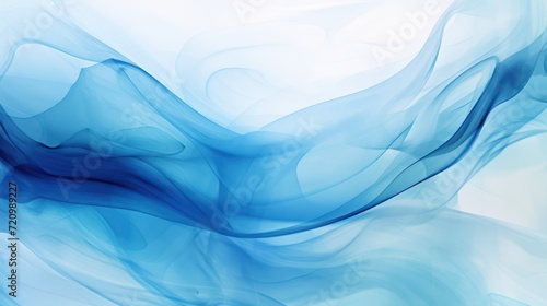 Abstract blue background with smooth lines and waves. illustration for your design Generative AI
