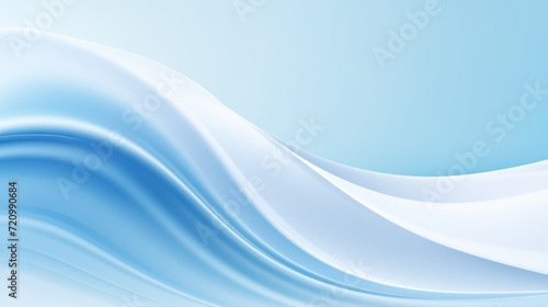 Abstract Winter Snow Background with Blue Wave and Copy Space AI Generated