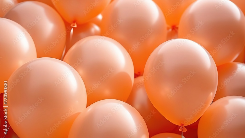 balloons on peach fuzz background, Valentine's day greeting concept, birthday,wedding day balloons on peach fuzz background, Valentine's day greeting concept, birthday,wedding day