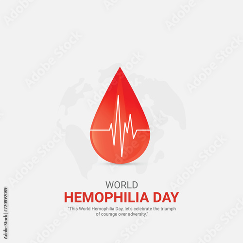 world hemophilia day. world hemophilia day creative ads design April 17. social media poster, vector, 3D illustration.