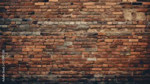 Background of old vintage brick wall texture. Grunge background. Generative AI