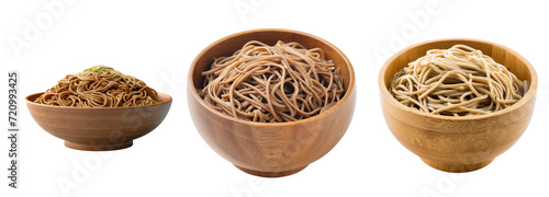 soba noodle on transparent background set