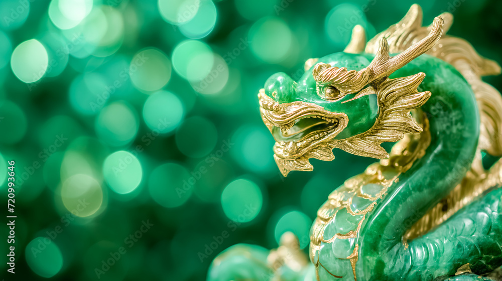Fototapeta premium jade dragon luxury, white gold, 