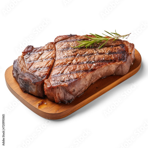  a grilled T-bone steak on transparency background PNG