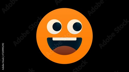 Happy face emoji animation. seamless looping alpha channel