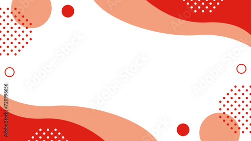 抽象的　赤　水玉　ウェーブ  フレーム photo