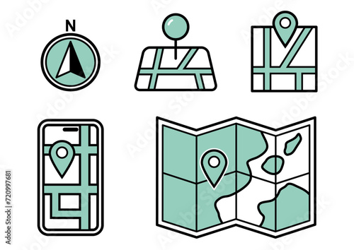 スマートフォンや紙の地図セット