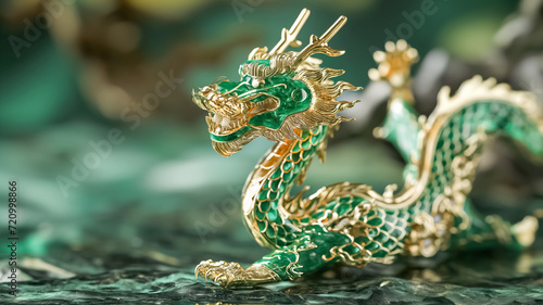 jade dragon with gold