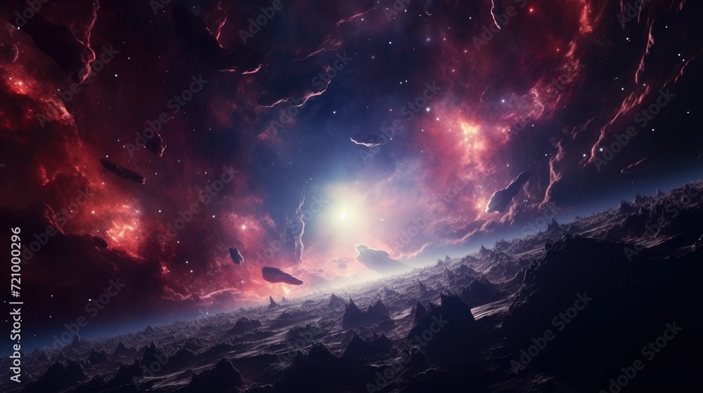 Space galaxy background: Majestic cosmic landscape with stars, nebulae, and celestial wonders