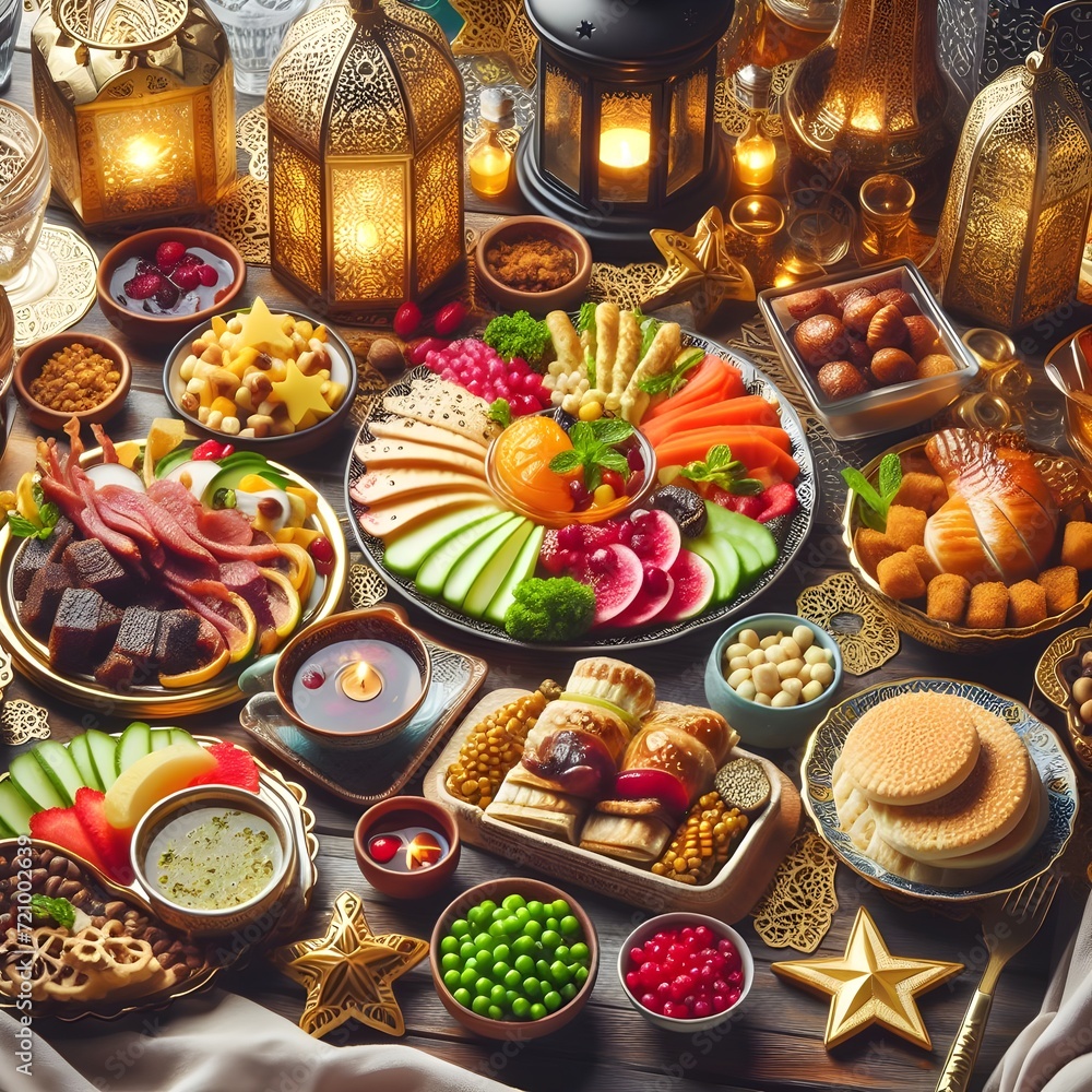 Typical Middle Eastern food during the month of Ramadan 