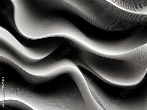 Flowing dots particles wave pattern D curve halftone black gradient curve shape isolated on white background from Generative AI