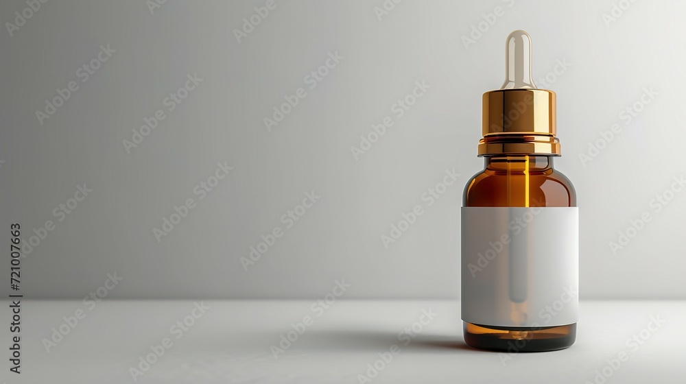Dropper serum Bottle with Glass Pipette with blank label of liquid gel Dropper serum Bottle with Glass Pipette with blank label of liquid gel
