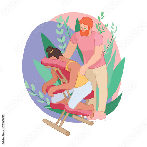 Woman receiving massage in spa salon