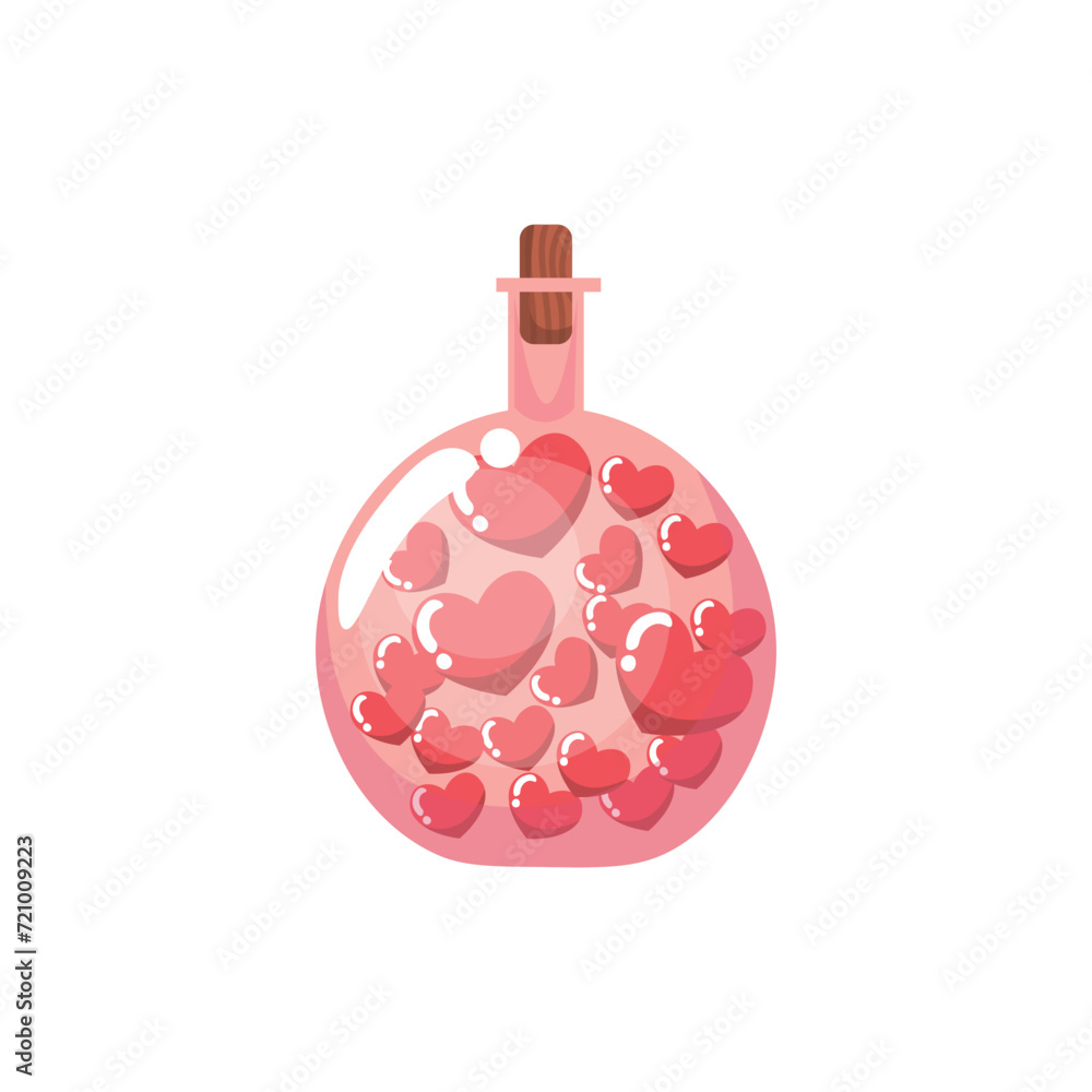 Love potion in bottle on white background Love potion in bottle on white background