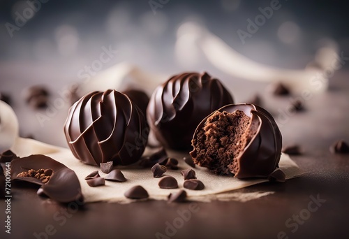  chocolate dark truffles Homemade photo