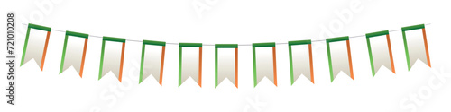 Festive garland on white background. St. Patrick's Day celebration 