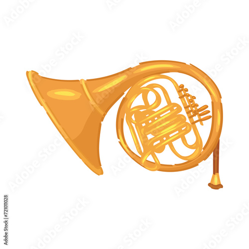 French horn on white background