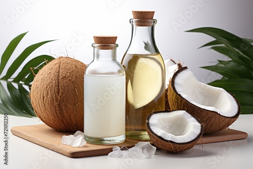 Coconut Oil on White Background for Removing Background AI Generated
