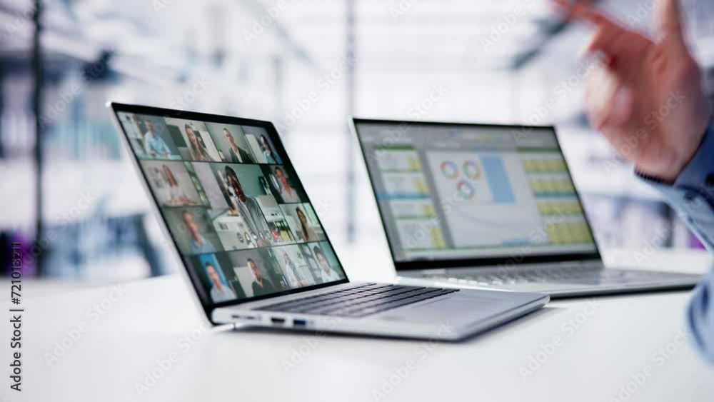 Man Video Conference Business Call Man Video Conference Business Call