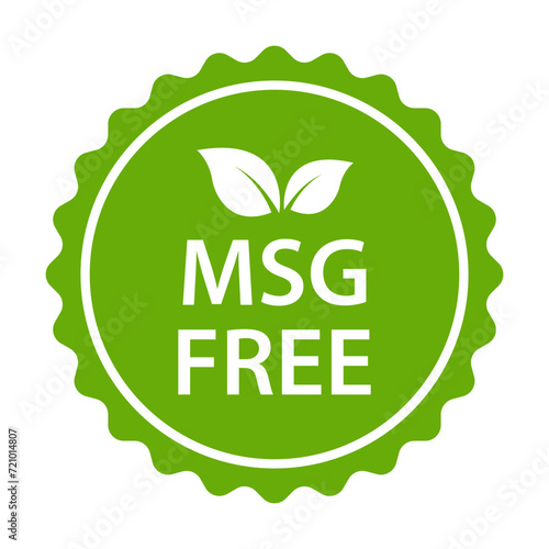 MSG FREE icon vector. Glutamate no added food package sign for your website design, logo, app, UI.illustration