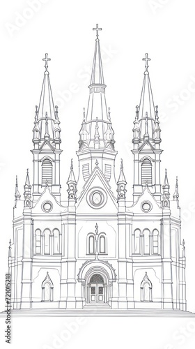 Elegant Cathedral with Intricate Details AI Generated