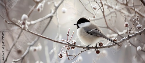 Stunning Willow Tit: Majestic Black and White Bird in the Willow
