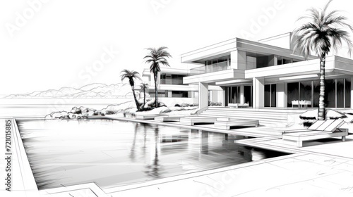 Luxury Resort with Exquisite Pools AI Generated © Alex
