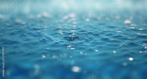 water surface with bright blue bokeh background, World Water Day banner concept