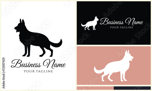 silhouette fox wolf logo template