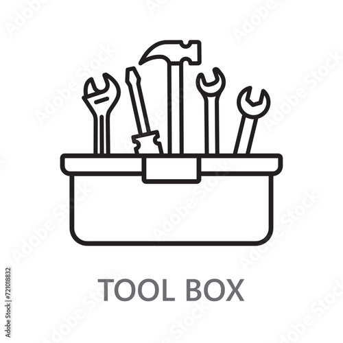 tool box icon. line vector icon on white background. high quality design element. editable linear style stroke. vector icon. 