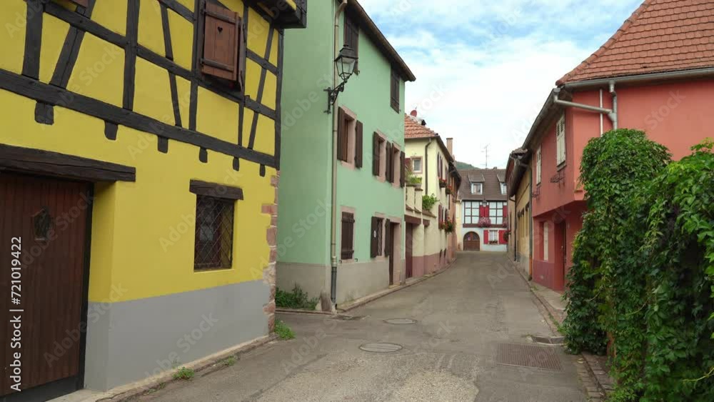 Colourful Half Timbered Houses of Kientzheim in Colmar Region in Autumn Colourful Half Timbered Houses of Kientzheim in Colmar Region in Autumn