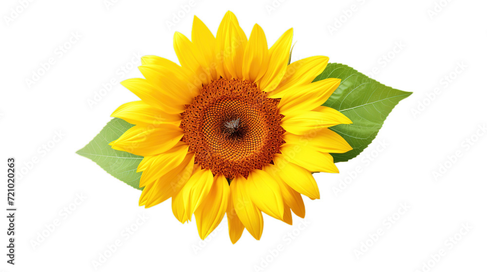 Fototapeta premium Sunflower isolated on transparent background, Generative ai.