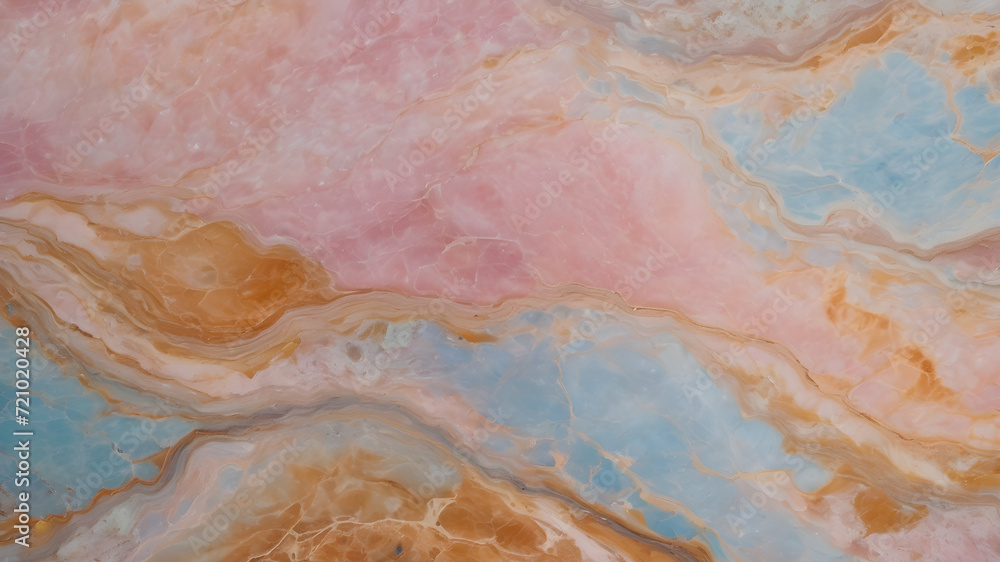 pastel color marble, pink, blue and orange marble close up texture