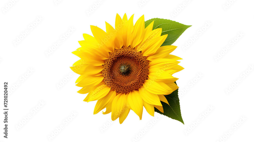 Fototapeta premium Sunflower isolated on transparent background, Generative ai.