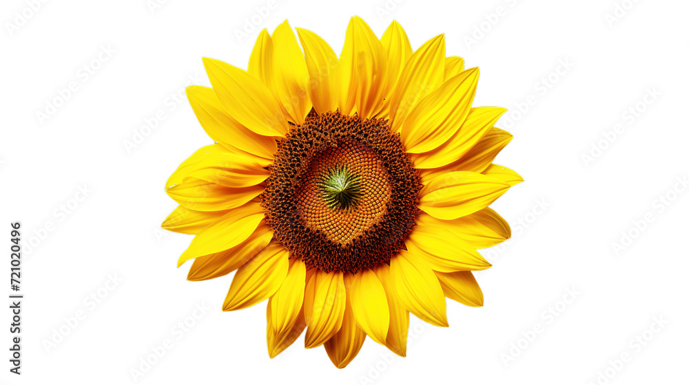 Obraz premium Sunflower isolated on transparent background, Generative ai.