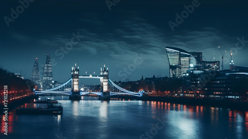 The night view of the beautiful city of London  England
