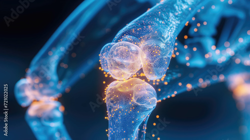 Vitamins minerals calcium zinc and magnesium absorbed into the bone cartilage. Healthy human skeleton anatomy. Care bone knee joint. 
