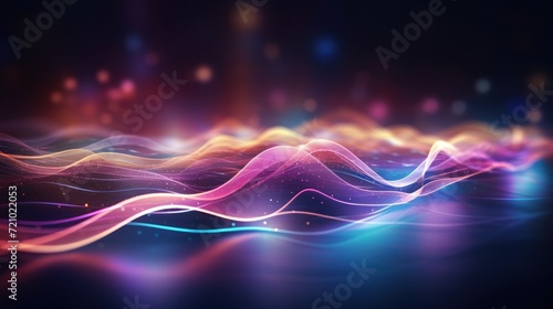 abstract background with glowing particles, lines and bokeh effect Generative AI