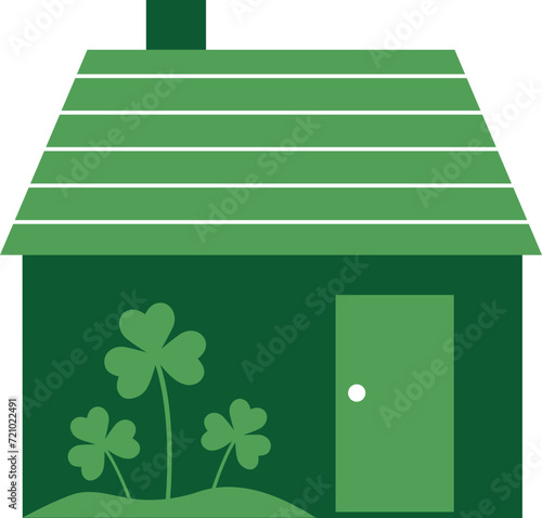 St. Patrick's Day house vector. St. Patrick's Day home illustration.