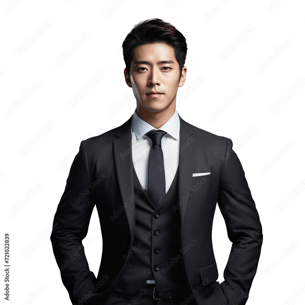 Portrait of a confident Asian businessman in suit, isolated on white background Portrait of a confident Asian businessman in suit, isolated on white background
