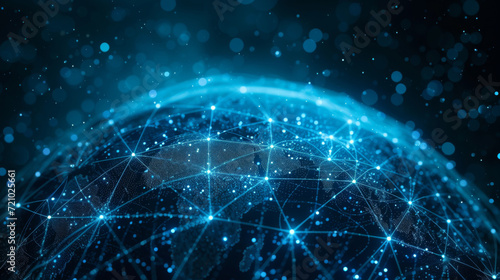 America telecommunication and data transfer networks with global internet connectivity for communication technology. Includes internet of thing, finance, business, blockchain, and security.	 photo