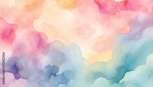 Whimsical watercolor background wash in soft pastel shades blending seamlessly