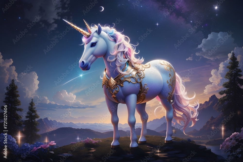 Unveil the magic of the night! Explore our enchanting image—a unicorn